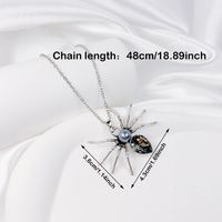 Copper Classic Style Shiny Painted Three-dimensional Inlay Bee Scorpion Butterfly Artificial Crystal Pendant Necklace sku image 7