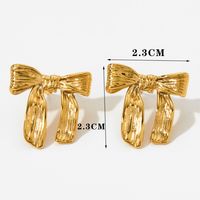 316 Stainless Steel  16K Gold Plated White Gold Plated Gold Plated Simple Style Classic Style Bow Knot Earrings Necklace main image 7
