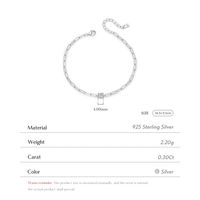 Sterling Silver Silver Plated Elegant Simple Style Classic Style Inlay Square Moissanite Bracelets main image 4