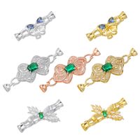 1 Piece Copper Zircon 18K Gold Plated Bow Knot Jewelry Buckle main image 1