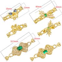 1 Piece Copper Zircon 18K Gold Plated Bow Knot Jewelry Buckle main image 2