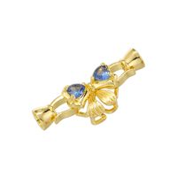 1 Piece Copper Zircon 18K Gold Plated Bow Knot Jewelry Buckle sku image 1
