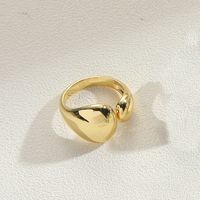 Großhandel Einfacher Stil Runden Herzform Kupfer 14 Karat Vergoldet Offener Ring sku image 4