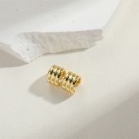 1 Pair Simple Style Geometric Inlay Copper Zircon 14K Gold Plated Ear Studs main image 6