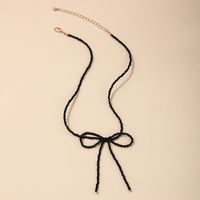 Wholesale Jewelry Simple Style Classic Style Bow Knot Glass Glass Beaded Pendant Necklace main image 2