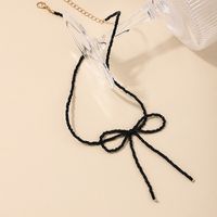 Wholesale Jewelry Simple Style Classic Style Bow Knot Glass Glass Beaded Pendant Necklace main image 4