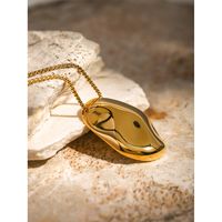 304 Stainless Steel 18K Gold Plated IG Style Simple Style Irregular Solid Color Pendant Necklace main image 4