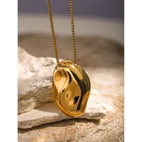 304 Stainless Steel 18K Gold Plated IG Style Simple Style Irregular Solid Color Pendant Necklace main image 5