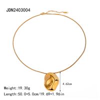 304 Stainless Steel 18K Gold Plated IG Style Simple Style Irregular Solid Color Pendant Necklace sku image 1