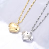 Kupfer 18 Karat Vergoldet Elegant Glam Süß Herzform Halskette Mit Anhänger main image 1