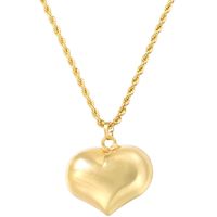 Copper 18K Gold Plated Elegant Glam Cute Heart Shape Pendant Necklace sku image 1