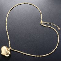 Kupfer 18 Karat Vergoldet Elegant Glam Süß Herzform Halskette Mit Anhänger main image 5