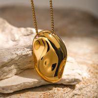 304 Stainless Steel 18K Gold Plated IG Style Simple Style Irregular Solid Color Pendant Necklace main image 3