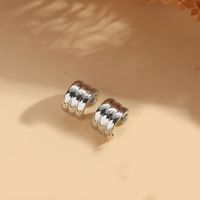1 Pair Simple Style Geometric Inlay Copper Zircon 14K Gold Plated Ear Studs sku image 1