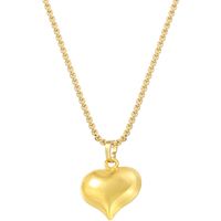 Cobre Chapados en oro de 18k Casual Elegante Estilo Simple Pentagrama Forma De Corazón Collar Colgante sku image 1