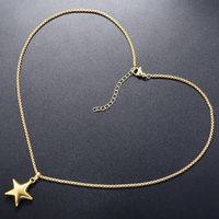 Cobre Chapados en oro de 18k Casual Elegante Estilo Simple Pentagrama Forma De Corazón Collar Colgante main image 7