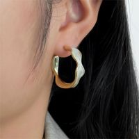 1 Pair Luxurious Simple Style Color Block Enamel Plating Copper 14K Gold Plated Earrings main image 2