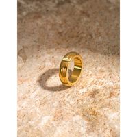 304 Stainless Steel 18K Gold Plated Simple Style Classic Style Plating Solid Color Rings main image 5