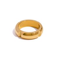 304 Stainless Steel 18K Gold Plated Simple Style Classic Style Plating Solid Color Rings main image 3