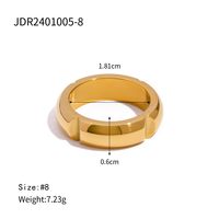 304 Stainless Steel 18K Gold Plated Simple Style Classic Style Plating Solid Color Rings sku image 1