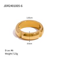 304 Stainless Steel 18K Gold Plated Simple Style Classic Style Plating Solid Color Rings sku image 3