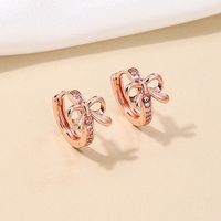 1 Piece Simple Style Classic Style Bow Knot Inlay Alloy Rhinestones Earrings main image 1