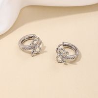 1 Piece Simple Style Classic Style Bow Knot Inlay Alloy Rhinestones Earrings main image 4
