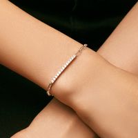 Sterling Silver Silver Plated Elegant Simple Style Classic Style Inlay Solid Color Moissanite Bracelets main image 3