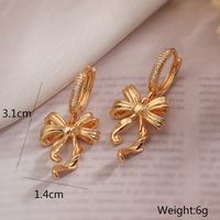 1 Pair Sweet Simple Style Commute Bow Knot Inlay Copper Zircon 18K Gold Plated White Gold Plated Drop Earrings main image 2