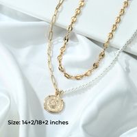 Artificial Pearl Copper 14K Gold Plated Casual Elegant Classic Style Plating Letter Number Heart Shape Pendant Necklace main image 3