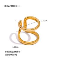 304 Stainless Steel 18K Gold Plated Simple Style Classic Style Plating Solid Color Rings main image 2