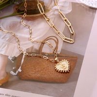 Artificial Pearl Copper 14K Gold Plated Casual Elegant Classic Style Plating Letter Number Heart Shape Pendant Necklace main image 8