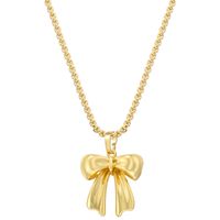 Copper 18K Gold Plated Casual Simple Style Classic Style Bowknot Bow Knot Pendant Necklace main image 4