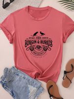 Women's T-shirt Short Sleeve T-Shirts Round Casual Letter main image 3