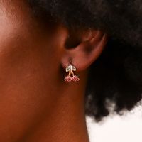 1 Piece Simple Style Classic Style Fruit Inlay Copper Rhinestones Earrings main image 7