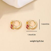 1 Piece Simple Style Classic Style Fruit Inlay Copper Rhinestones Earrings main image 6