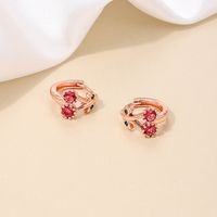 1 Piece Simple Style Classic Style Fruit Inlay Copper Rhinestones Earrings main image 1