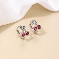 1 Piece Simple Style Classic Style Fruit Inlay Copper Rhinestones Earrings main image 4