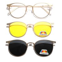Retro Simple Style Solid Color Tac Round Frame Full Frame Women's Sunglasses main image 4