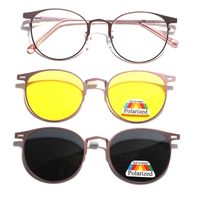 Retro Simple Style Solid Color Tac Round Frame Full Frame Women's Sunglasses sku image 4