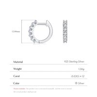 Argent Sterling Plaqué Argent Style Simple Brillant Incruster Rond Moissanite Des Boucles D'Oreilles main image 4