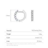 Sterling Silver Silver Plated Simple Style Shiny Inlay Round Moissanite Earrings main image 4