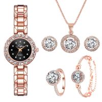 Modern Style Solid Color Jewelry Buckle Quartz Women's Watches sku image 7