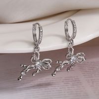 1 Pair Sweet Simple Style Commute Bow Knot Inlay Copper Zircon 18K Gold Plated White Gold Plated Drop Earrings main image 9