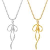 Copper 18K Gold Plated Casual Elegant Simple Style Bow Knot Pendant Necklace main image 3