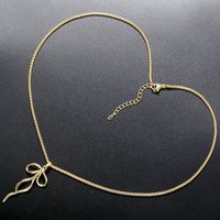 Copper 18K Gold Plated Casual Elegant Simple Style Bow Knot Pendant Necklace main image 4