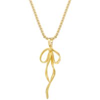 Kupfer 18 Karat Vergoldet Lässig Elegant Einfacher Stil Bogenknoten Halskette Mit Anhänger main image 5