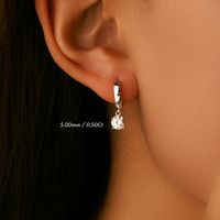 1 Pair Elegant Glam Round Plating Inlay Sterling Silver Moissanite Silver Plated Drop Earrings main image 2