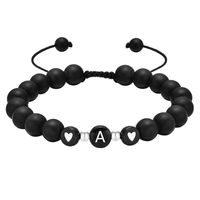 Handgemacht Einfacher Stil Brief Herzform Aryl Stein Perlen Flechten Unisex Armbänder main image 5