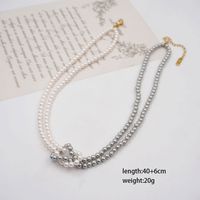 304 Stainless Steel Imitation Pearl Titanium Steel Gold Plated Vintage Style Handmade Geometric Necklace main image 4